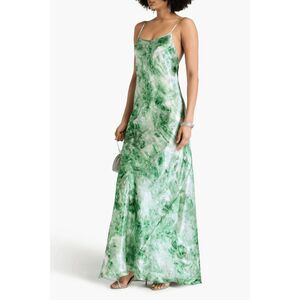 NWT VICTORIA BECKHAM Printed satin-crepe maxi slip dress Size US 8 $1190